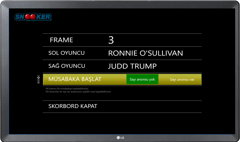 Elit Bilardo Snooker Skorbord